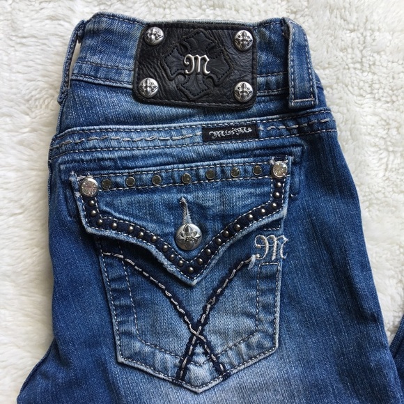 Miss Me Denim - Miss Me Bootcut Jeans Size 26x31” Studs Rhinestone